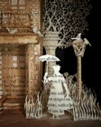 Detail of the Mary Poppins book sculpture by Justin Rowe.